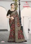 Shanti Vol 14 By Kashvi Bright Moss Foil Printed Saree Collection
